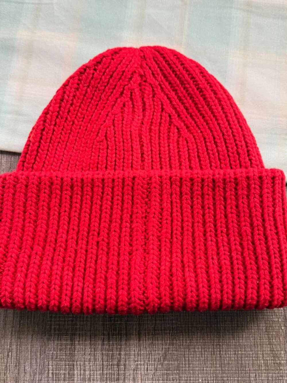 Acne Studios Red Smiley Face Knit Beanie - Picture 3 of 6